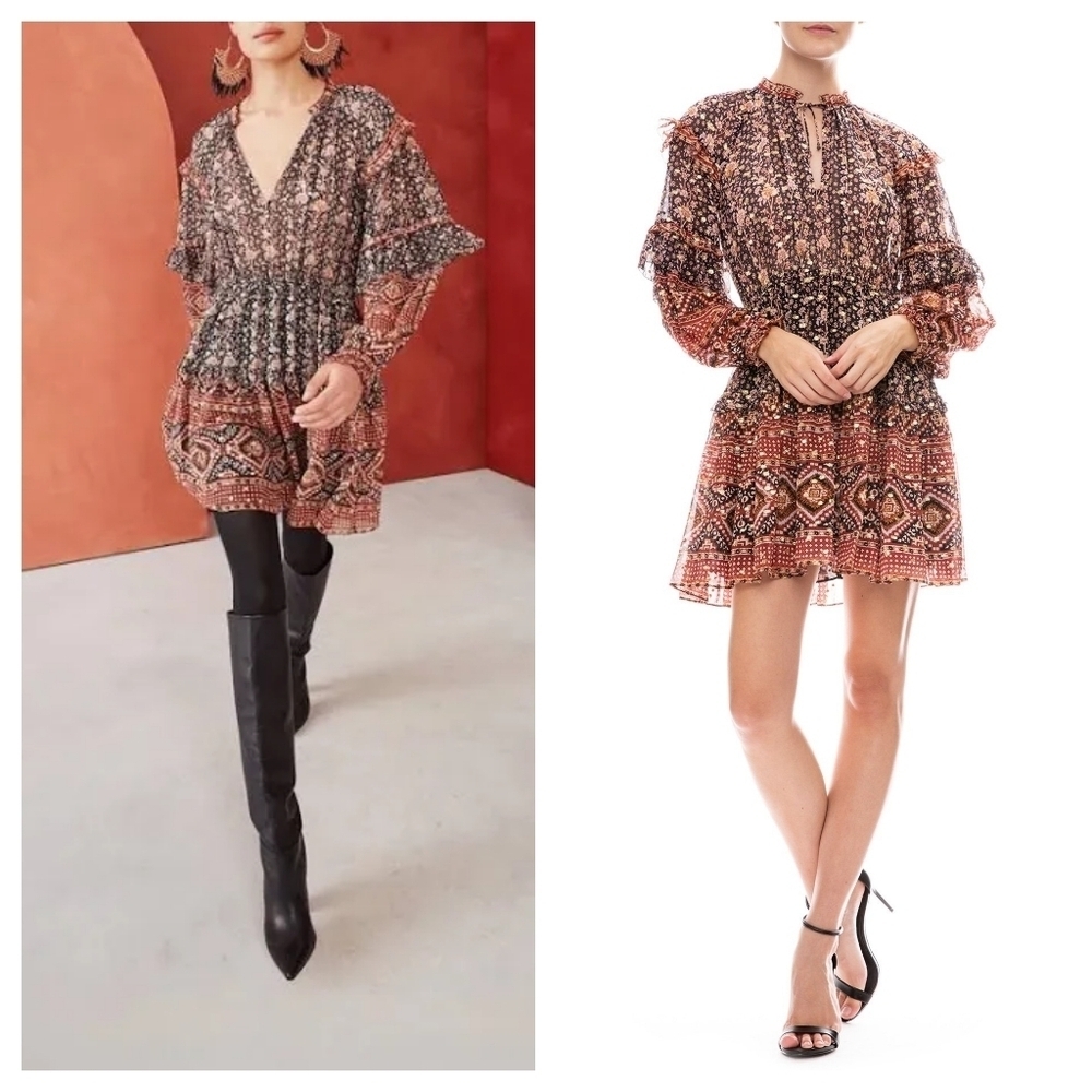 Ulla Johnson 2 Erisa silk floral print mini dress